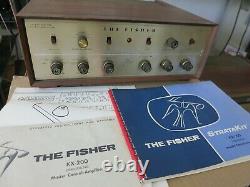 1962 Fisher Kx-200 Stereo Tube Integrated Amplifier Orig Manuals & Cabinet