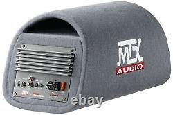 AMPLIFIED MTX 8 RT8PT Bass Tube Sub Enclosure w Remote Bass Control AND Amp Kit