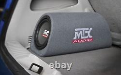 AMPLIFIED MTX 8 RT8PT Bass Tube Sub Enclosure w Remote Bass Control AND Amp Kit