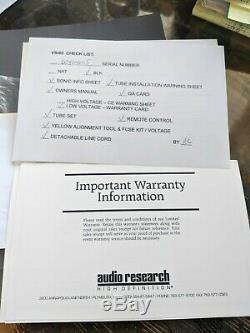 Audio Research VSi60 Integrated tube amplifier withoriginal box, remote, packaging