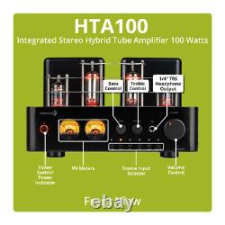 Dayton HTA100 Integrated Stereo Hybrid Tube Amplifier 100 Watts Bluetooth 5.0