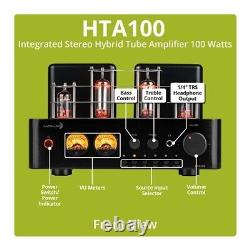 Dayton HTA100 Integrated Stereo Hybrid Tube Amplifier 100 Watts Bluetooth 5.0