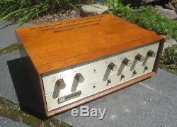 FISHER X-100-3 Integrated 7189 Tube Amp new electrolytic caps, cherry cabinet