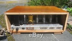 FISHER X-100-3 Integrated 7189 Tube Amp new electrolytic caps, cherry cabinet