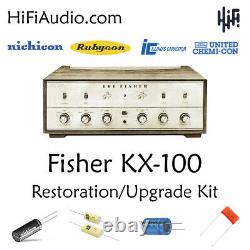 Fisher KX100 amplifier tube restoration repair service rebuild kit fix capacitor