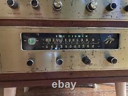 Fisher X-100 Tube Stereo Integrated Amplifier MPX-200 100-R Tuner In MCM Cabinet