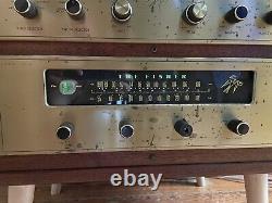 Fisher X-100 Tube Stereo Integrated Amplifier MPX-200 100-R Tuner In MCM Cabinet