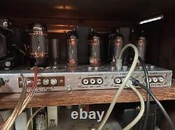 Fisher X-100 Tube Stereo Integrated Amplifier MPX-200 100-R Tuner In MCM Cabinet