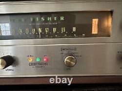 Fisher X-100 tube amp and FM-200B tube tuner with original wooden cabinets
