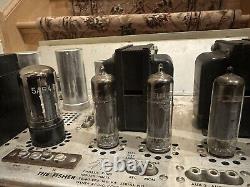 Fisher X-100 tube amp and FM-200B tube tuner with original wooden cabinets