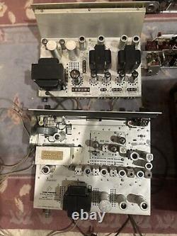 Fisher X-100 tube amp and FM-200B tube tuner with original wooden cabinets