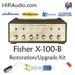 Fisher x100b tube amplifier restoration repair service rebuild kit fix capacitor