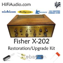 Fisher x202 amplifier tube restoration repair service rebuild kit fix capacitor