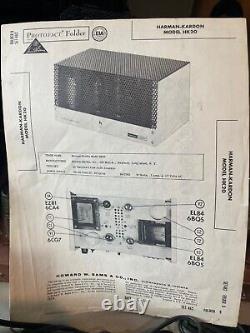 Harman Kardon RARE HK-20 Mono Amplifiers 6BQ5 Working L@@k SAMS included