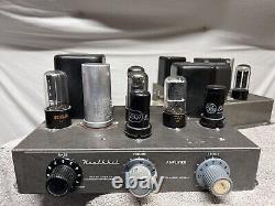 Heathkit A-7 Mono Tube Integrated Amplifier Pair For PARTS/REPAIR. UNTESTED