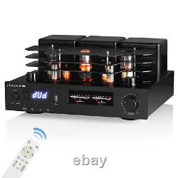 HiFi Bluetooth 5.0 Tube Amplifier COAX/OPT Integrated Audio Amp USB Player 200W