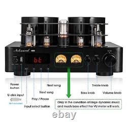 HiFi Bluetooth 5.0 Tube Power Amplifier Coax/Opt Integrated Audio Amp USB