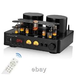 HiFi Bluetooth 5.0 Tube Power Amplifier Coax/Opt Integrated Audio Amp USB