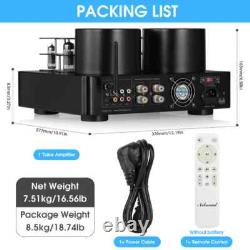 HiFi Hybird Stereo Valve Tube Amplifier Bluetooth 5.0 Audio Receiver COAX / OPT