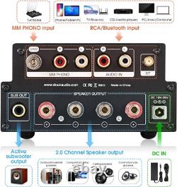 HiFi Stereo Bluetooth 5.0 Tube Amplifier MM Phono Amp 320W Power