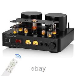 Hifi Bluetooth 5.0 Tube Power Amplifier Coax/Opt Integrated Audio Amp Usb Play