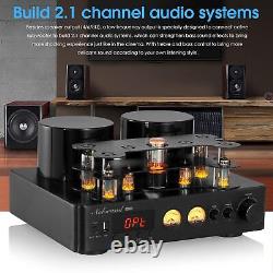 Hifi Bluetooth 5.0 Tube Power Amplifier Coax/Opt Integrated Audio Amp Usb Play