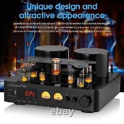 Hifi Bluetooth 5.0 Tube Power Amplifier Coax/Opt Integrated Audio Amp Usb Play