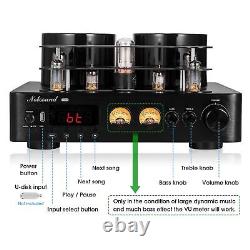 Hifi Bluetooth 5.0 Tube Power Amplifier Coax/Opt Integrated Audio Amp Usb Play