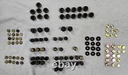 Huge Lot of Fisher Tube Receiver Amplifier Tuner Knobs & Knob Brass Inserts 500C