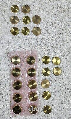 Huge Lot of Fisher Tube Receiver Amplifier Tuner Knobs & Knob Brass Inserts 500C