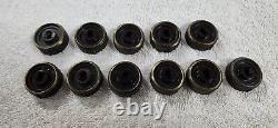 Huge Lot of Fisher Tube Receiver Amplifier Tuner Knobs & Knob Brass Inserts 500C