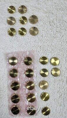 Huge Lot of Fisher Tube Receiver Amplifier Tuner Knobs & Knob Brass Inserts 500C