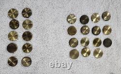 Huge Lot of Fisher Tube Receiver Amplifier Tuner Knobs & Knob Brass Inserts 500C