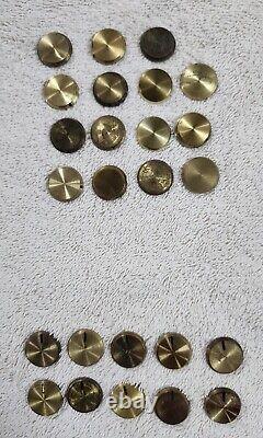 Huge Lot of Fisher Tube Receiver Amplifier Tuner Knobs & Knob Brass Inserts 500C