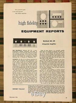 McIntosh MA230 vacuum tube integrated amplifier VINTAGE HI-FI CIRCA 1965