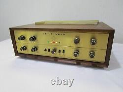 Nice Brass Face Fisher X-1000 Stereo Tube Integrated Amp in Wood Cabinet Cool