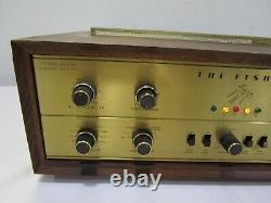 Nice Brass Face Fisher X-1000 Stereo Tube Integrated Amp in Wood Cabinet Cool