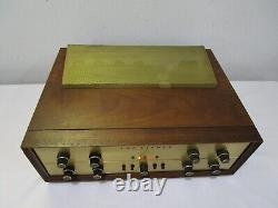 Nice Brass Face Fisher X-1000 Stereo Tube Integrated Amp in Wood Cabinet Cool