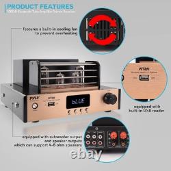 Pyle Bluetooth Tube Amplifier Stereo Receiver, 1000W Stereo with 4 Vacuum Tubes