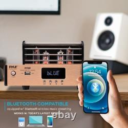 Pyle Bluetooth Tube Amplifier Stereo Receiver, 1000W Stereo with 4 Vacuum Tubes