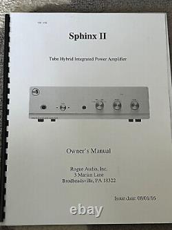 Rogue Sphinx 2 Integrated Amplifier Upgraded Mazda Greyplate 12au7 NOS Tubes