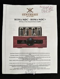 Synthesis 96dc+ Class A Integrated Tube Amp Remote Phono Stereo Mcintosh Hi-fi