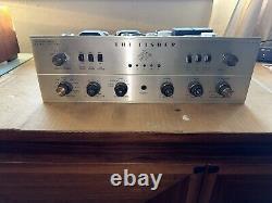 The FISHER X-202-B TUBE INTEGRATED STEREO Master Control AMPLIFIER & CASE 7591