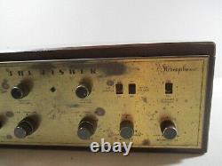 Vintage Fisher X-100 Tube Stereo Integrated Amplifier Wood case working