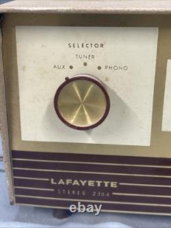 Vintage Lafayette Stereo 236A Tuned Amplifier Parts Only Powers On Burn Smell